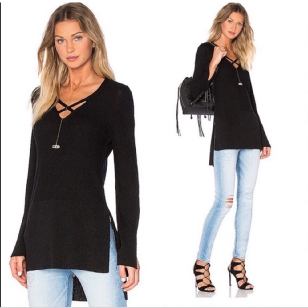 Free People Crisscross front knit tunic